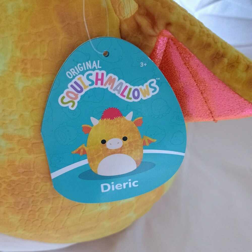 Squishmallows: DIERIC THE DRAGON 11" Yellow, Mohawk Red Orange Soft Plush Toy - Picture 2 of 7